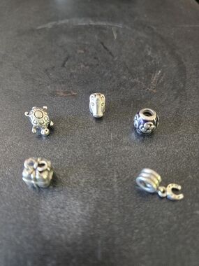 Sterling Silver Pandora Charm Bead Lot - Animal & Floral Accents